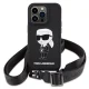 Karl Lagerfeld iPhone 15 Pro Max Case Crossbody Silicone Ikonik, Black