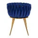 Velvet Salon Chair 4Rico QS-GW06G, Navy Blue