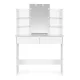 ModernHome Makeup Vanity Table with Lighted Mirror, 3 Color Modes & Adjustable Brightness