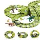 Dinosaur Race Track Toy for Kids 240 Pcs Flexible Car Track Playset with Dino Figures