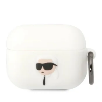 Karl Lagerfeld AirPods Pro Case Silicone Karl Head 3D, White
