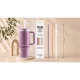 Berdsen Reusable Plastic Straws for Cup, Set of 4 + Brush
