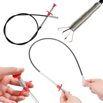 Flexible spring claw pick-up tool for screws, long reach 56 cm