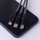 Maxlife All-in-1 Cable USB/USB-C to Lightning and 2x USB-C 66W 1m Black
