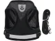 Soft Harness with Leash for Dogs and Cats, Reflective, Black, XS