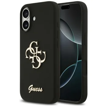 Guess Silicone Big 4G Script Case for Apple iPhone 17, Black