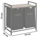 Massido Dual Compartment Laundry Basket with Shelf, 80 L