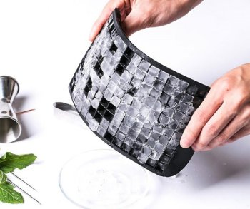 Silikona ledus kubiņu veidne, melna