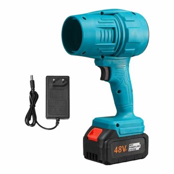 Cordless Leaf Blower 21V 300W with 2 Batteries, Blue