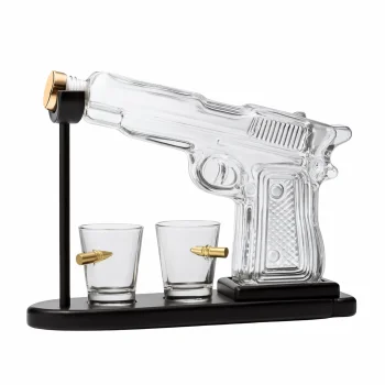 Gun Decanter and 2 Glasses Set, 220 ml