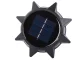 Solar garden light with ground stake and dusk sensor