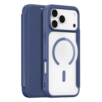 Dux Ducis Skin X Pro Wallet Case for iPhone 17 Pro, MagSafe, Blue