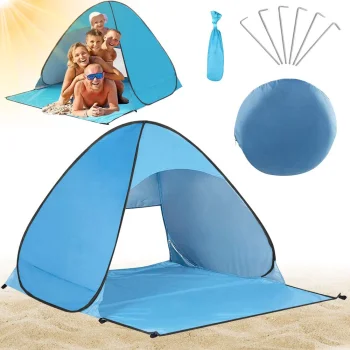 Pop-up Beach Tent with UV Protection, Blue