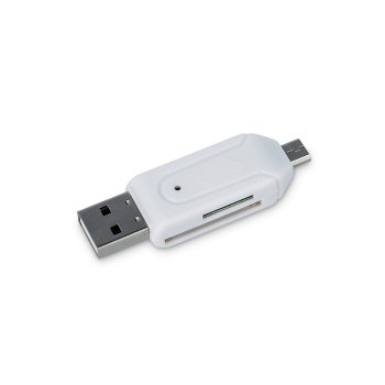Forever OTG SD and microSD Card Reader USB microUSB, white