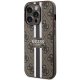 Guess iPhone 15 Pro Case 4G Printed Stripes MagSafe, Brown