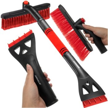 Iso Trade Xtrobb 24821 Telescopic Car Snow Brush and Ice Scraper, Black/Red
