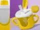 Baby Sippy Cup with Silicone Handles and Straw, 300ml, Yellow