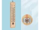 Wooden Wall Thermometer for Indoor and Outdoor Use, -40 to +50 °C, Light Brown