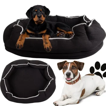Plush Bed for Dogs and Cats, 60x70 cm, Grey