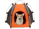 Foldable waterproof pet tent for dogs and cats, brown-orange