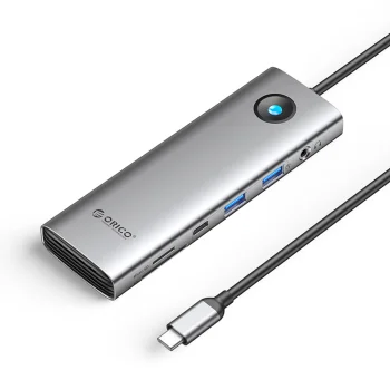 Orico PW11 9in1 USB-C prijungimo stotelė PD 100W HDMI 4K 60Hz RJ45 2.5G pilka