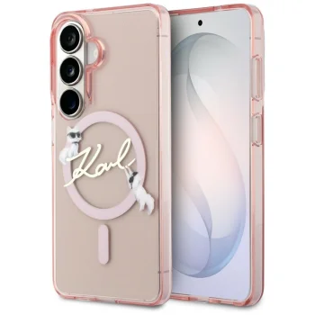 Karl Lagerfeld IML KC Script MagSafe Case for Samsung Galaxy S26 - Pink