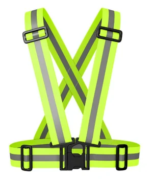 Reflective adjustable harness vest, green