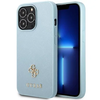 Guess Saffiano 4G Small Metal Logo Case for iPhone 13 / 13 Pro - Blue