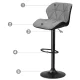 Sofotel Castel Adjustable Bar Stools with Backrest, Set of 2, Black and Grey