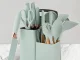 Kitchen Knife and Utensil Set with Cutting Board and Block, 19 Pieces, Green