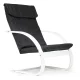 ModernHome Finnish Rocking Chair with Bent Plywood Frame, Black/White