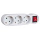 Maclean MCE216 Triple Socket Adapter with Switch and Grounding, 16A, Schuko