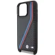 BMW M Edition Carbon Tricolor Lines & Strap Case for iPhone 15 Pro Max - Black