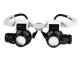 Head Magnifier Glasses with LED Light for Close Work 8x 23x, black and white