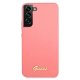 Guess Silicone Script Metal Logo Case for Samsung Galaxy S22+ S906, Fuchsia