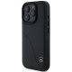 Apple iPhone 16 Pro Max 6.9\" Mercedes MB Curved Stitches Leather Case Cover, Black