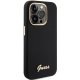 Guess Silicone Script Metal Logo & Frame case for iPhone 15 Pro - black