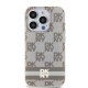 Apple iPhone 15 Pro Max 6.7\'\' DKNY IML Checkered Mono Pattern Printed Stripes MagSafe Case Cover, Beige