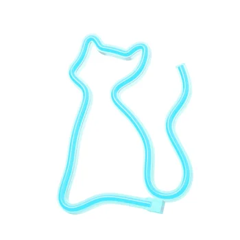 Neolia NNE24 Cat LED Neon Sign Turquoise