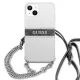 Guess 4G Gray Strap Silver Chain Transparent Case for iPhone 13 mini