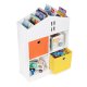 ECOTOYS Kids Bookshelf House Toy Storage Organizer for Nursery Playroom, White