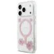Guess Resin Flowers Glitter MagSafe Case for iPhone 17 Pro, Pink