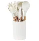 Kitchen Utensil Set, 12 Pieces, White/Brown