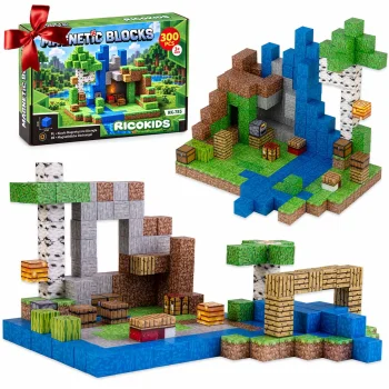 Ricokids RK-785 magnetic building blocks, 300 cubes, 2 x 2 cm