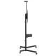 Maclean MC-113 B Mobile TV Cart on Wheels, 37-70\", VESA up to 600x400, Camera Shelf, Black