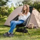 Mountain Goat Folding Camping Chair with Headrest, Black