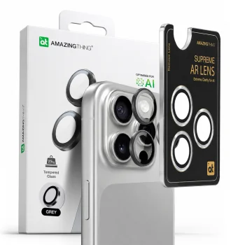 AmazingThing AR Aluminum Camera Lens Glass for iPhone 16 Pro / 16 Pro Max - Black