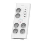 Philips pagarinātājs ar pārsprieguma aizsardzību 6 ligzdas 4xUSB-A 1xUSB-C 2m, balts