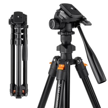 K&F Concept K234A0 Video Tripod with 3D Head and Phone Holder