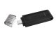 USB-C zibatmiņa Kingston DT70 64GB USB 3.2, melna